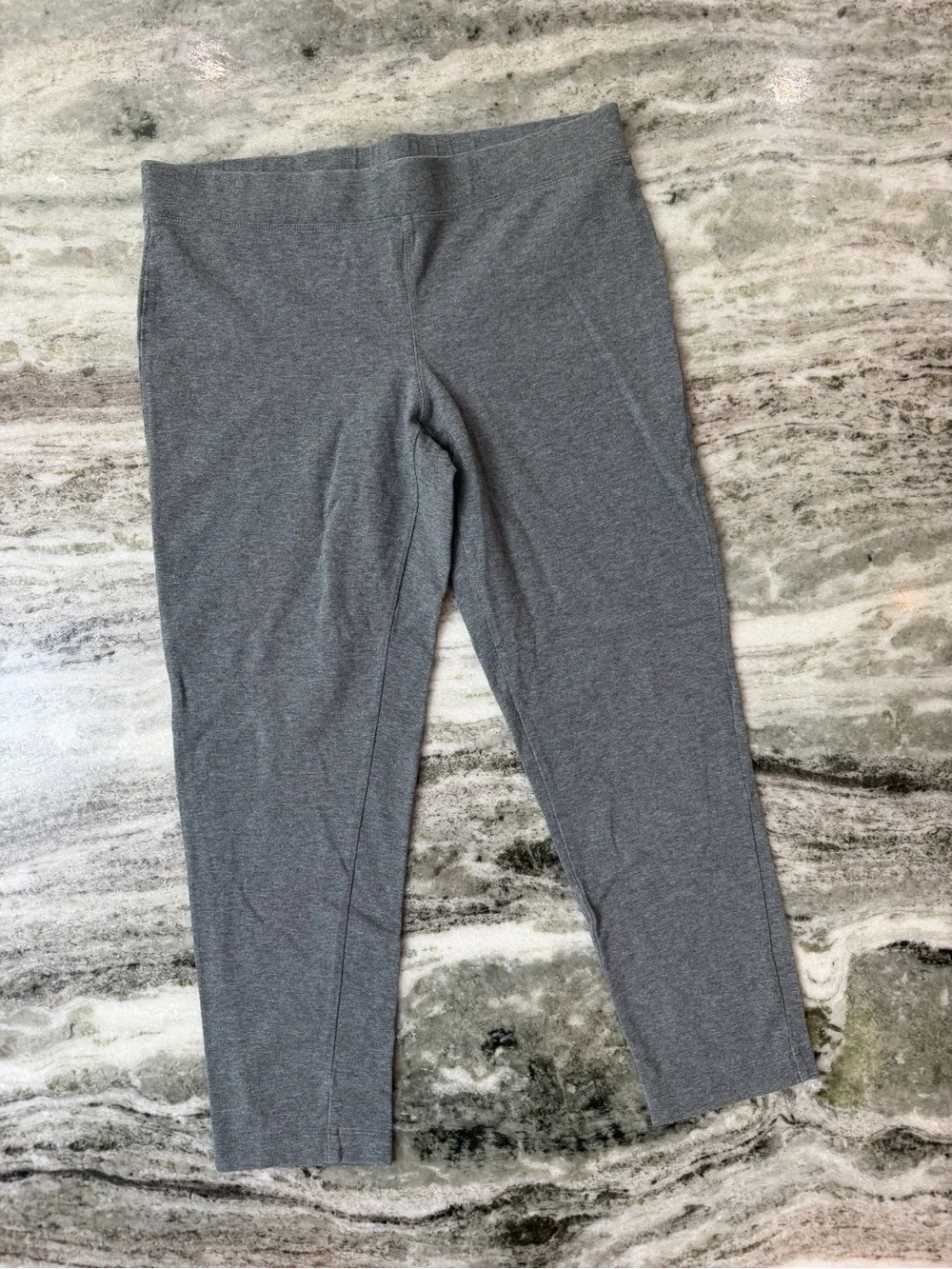 Express Grey Stretch Knit Cropped Cotton Leggings Pants Medium